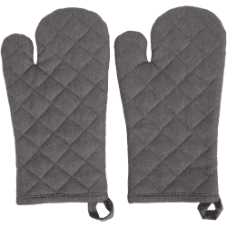 Mini-Ofenhandschuhe Aus Baumwolle – 2 Stück, Grau, Hitzebeständig & Rutschfest