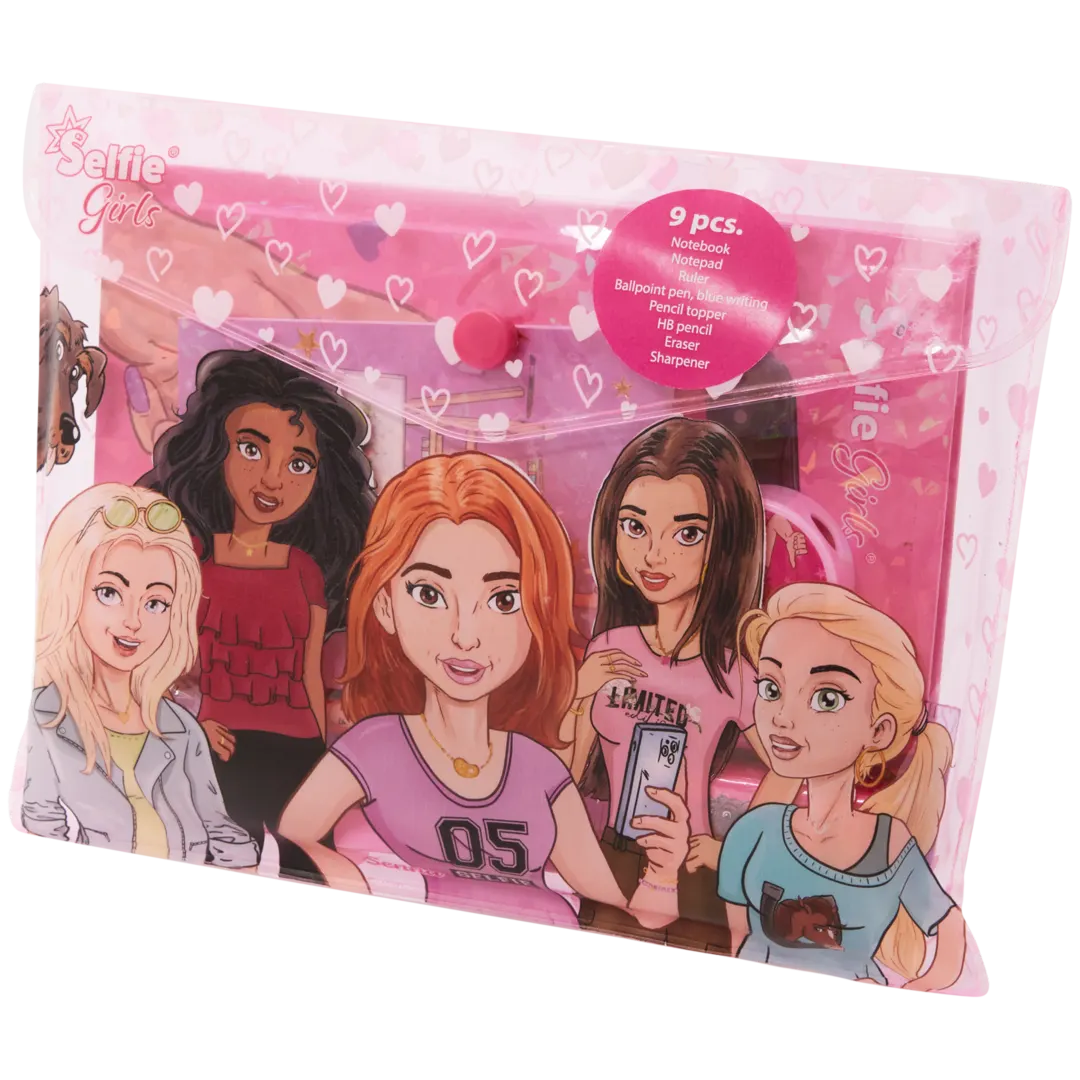 Conjunto de artigos de papelaria Selfie Girls 3
