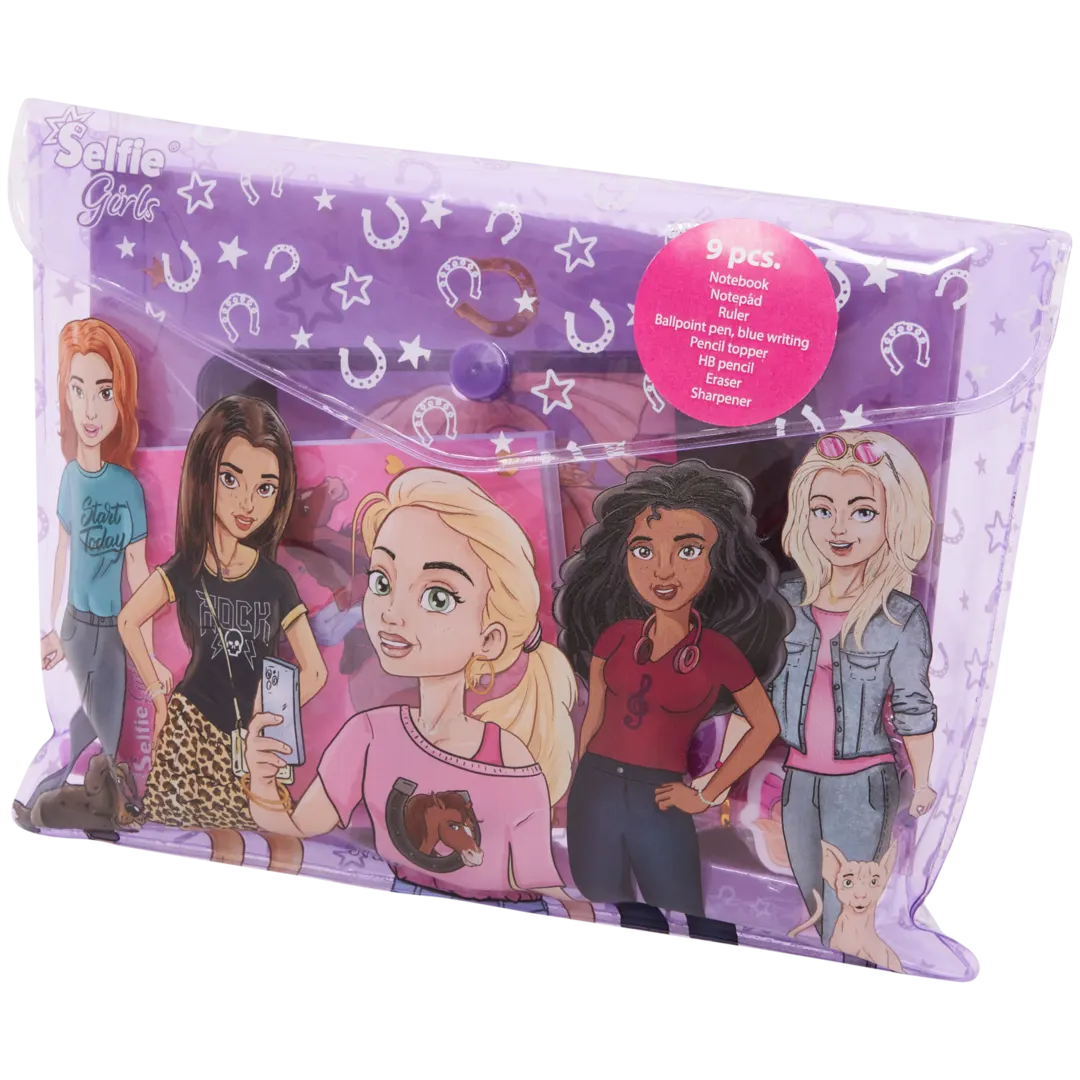 Conjunto de artigos de papelaria Selfie Girls 4