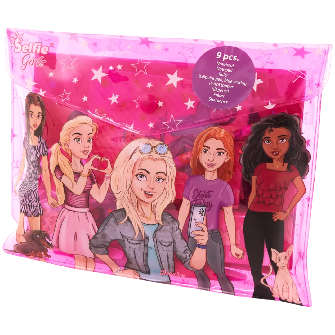 Conjunto de artigos de papelaria Selfie Girls 5