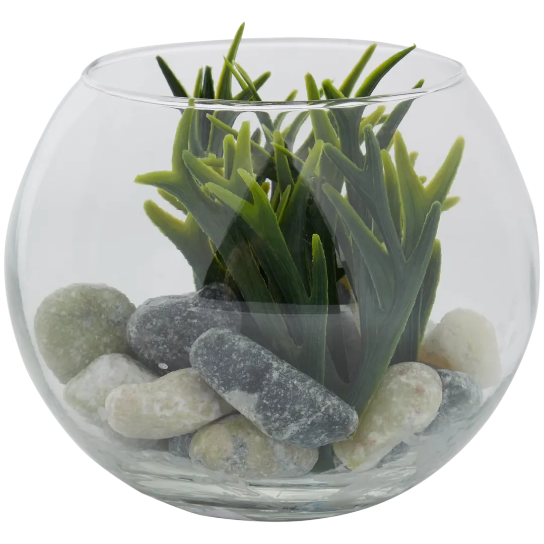 Kunst-vetplant in glazen pot 3