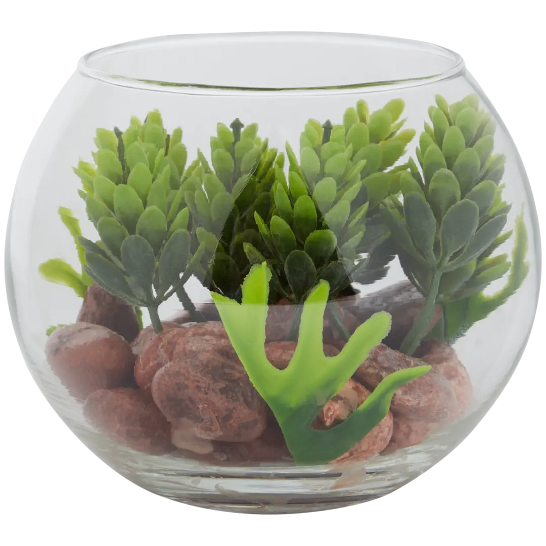 Kunst-vetplant in glazen pot 2