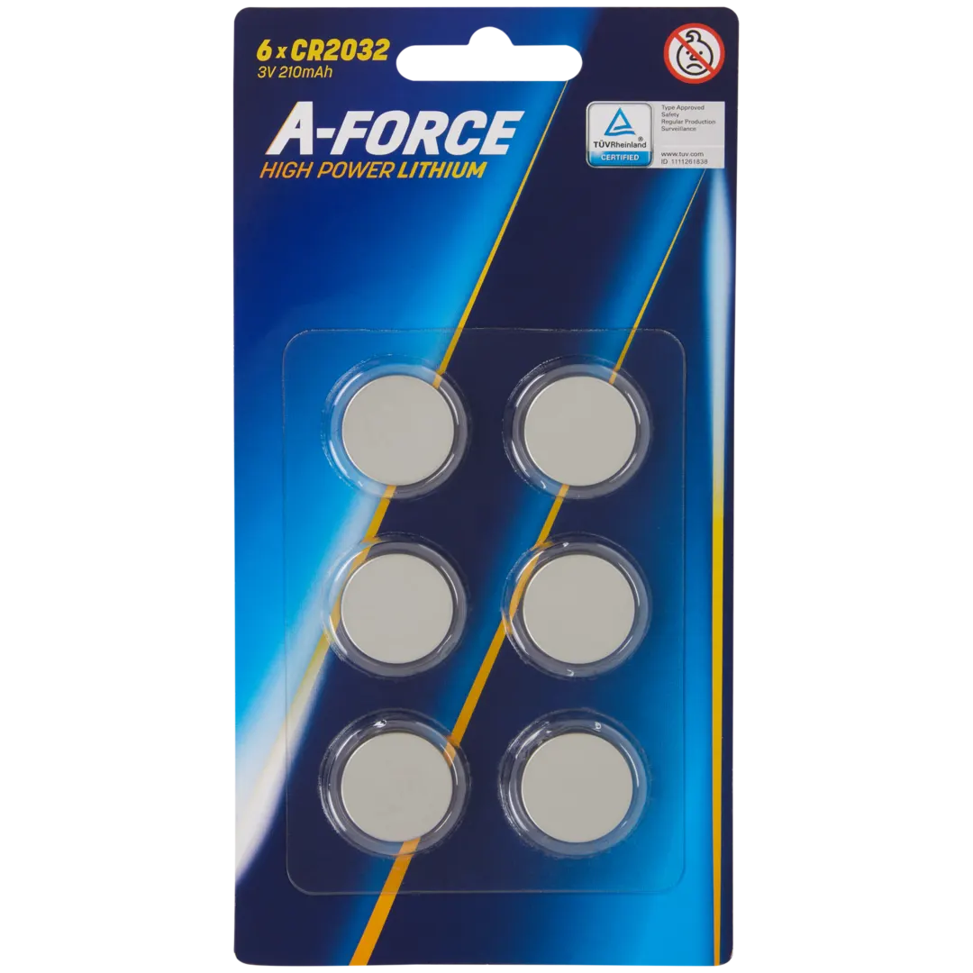 Pilhas tipo botão A-Force CR2032