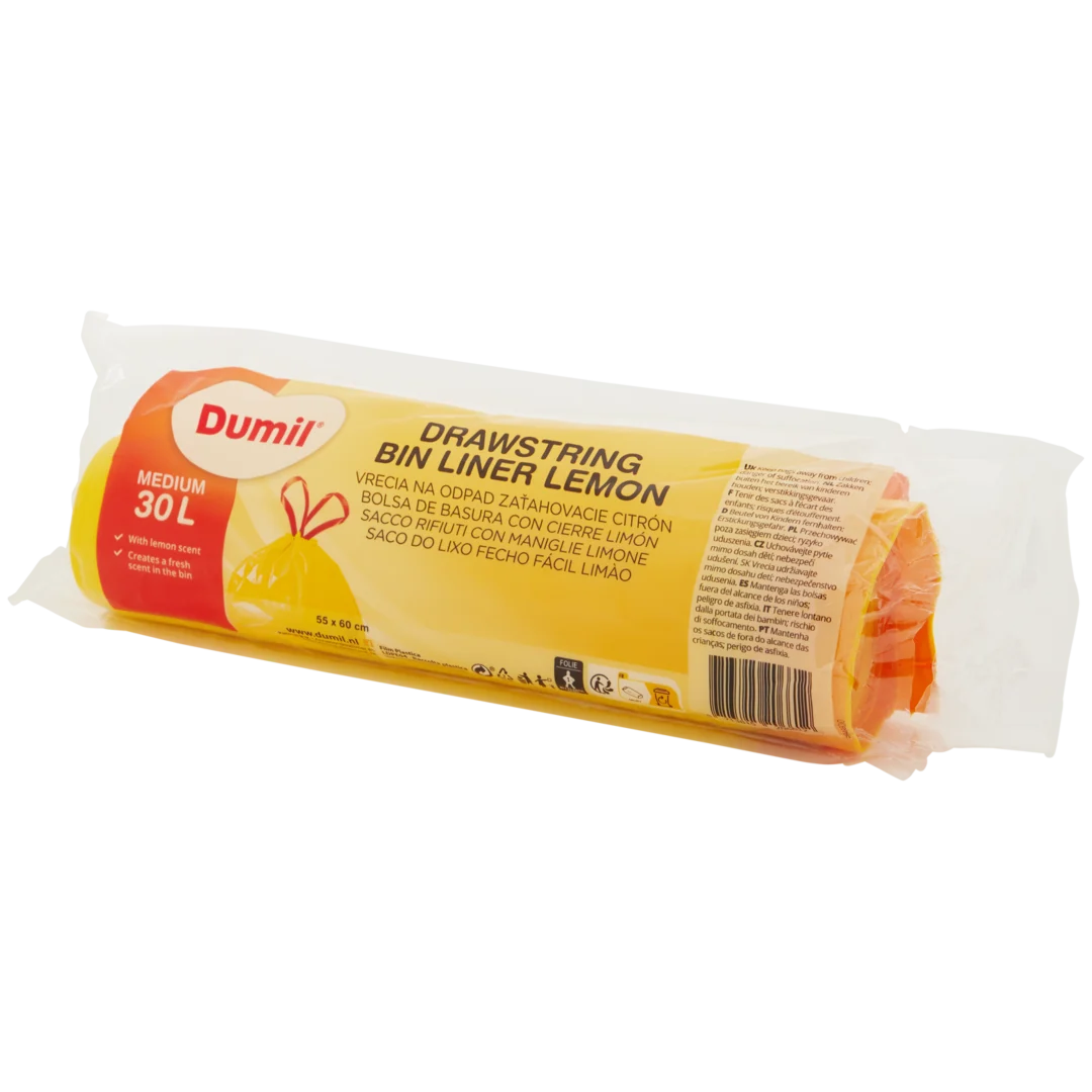 Sacs poubelle à lien coulissant Dumil Citron