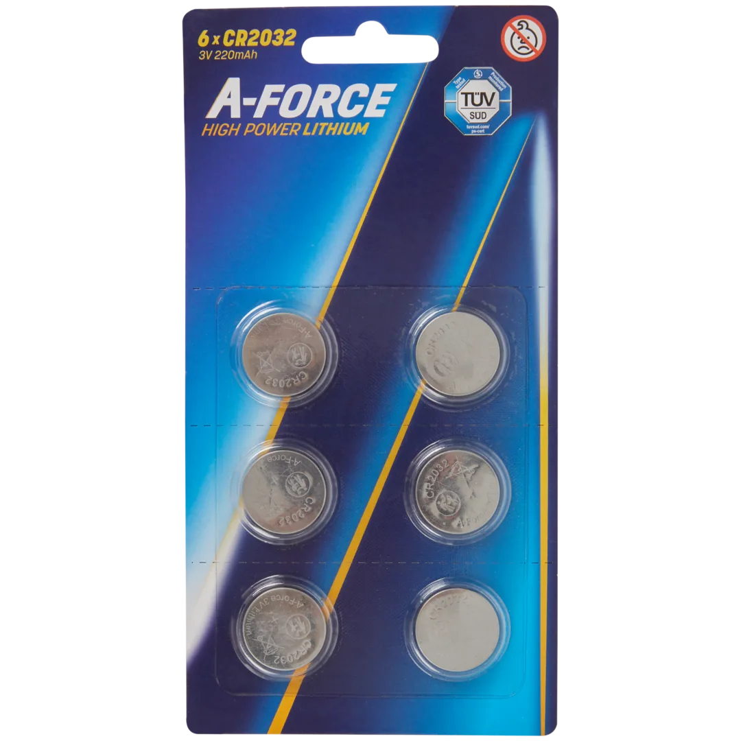 Pilhas tipo botão A-Force CR2032