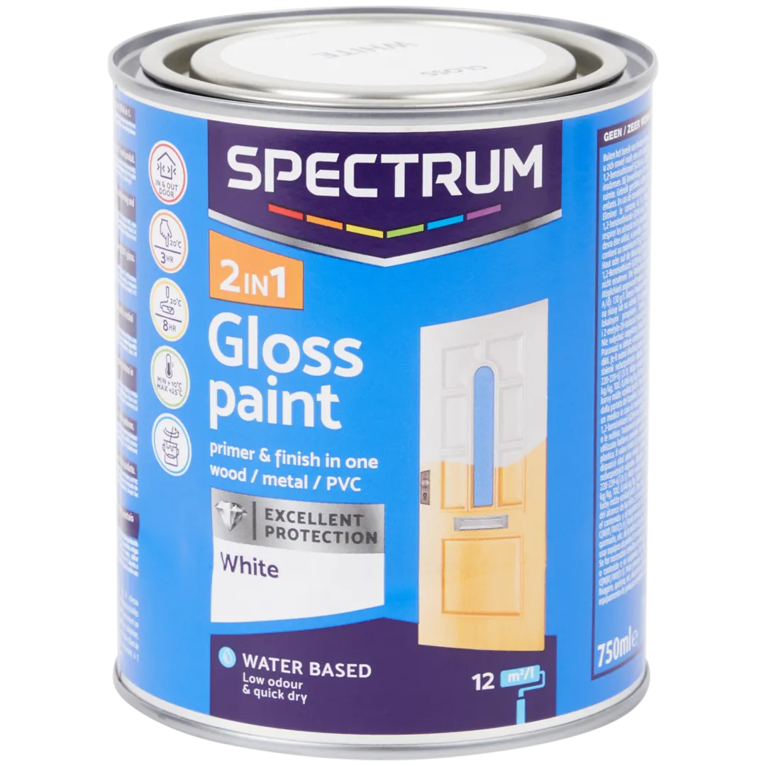 Spectrum 2-in-1 hoogglans verf wit