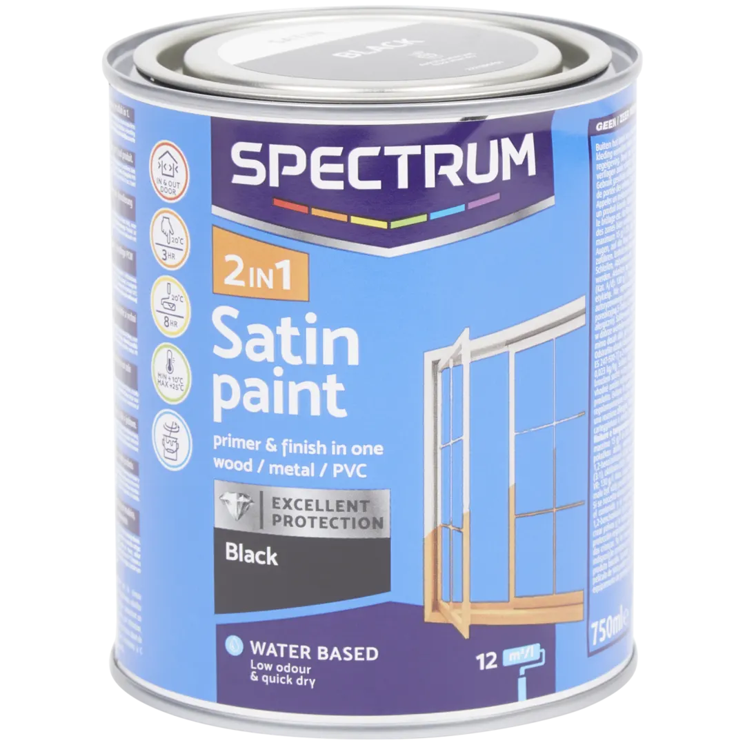 Peinture satinée 2-en-1 Spectrum Noir 1
