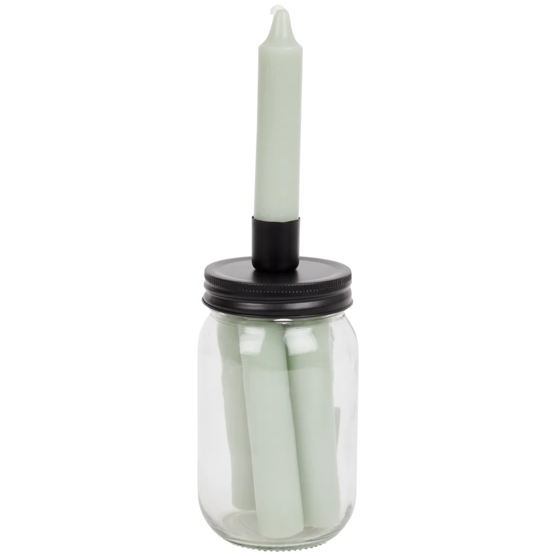 Velas em pote com suporte