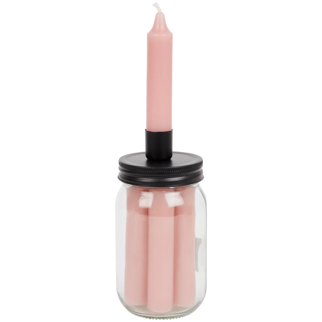 Velas em pote com suporte