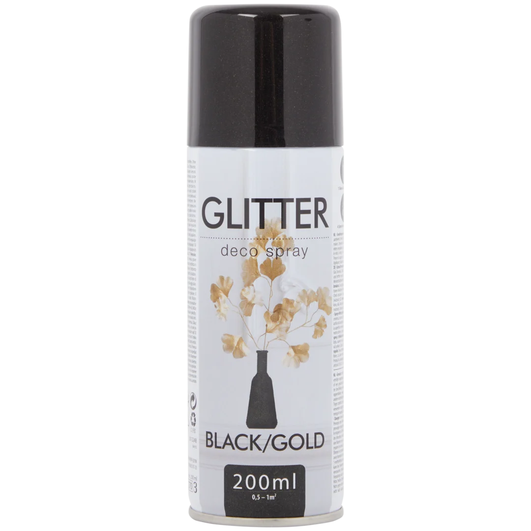 Glitzersprühfarbe Schwarz/Gold