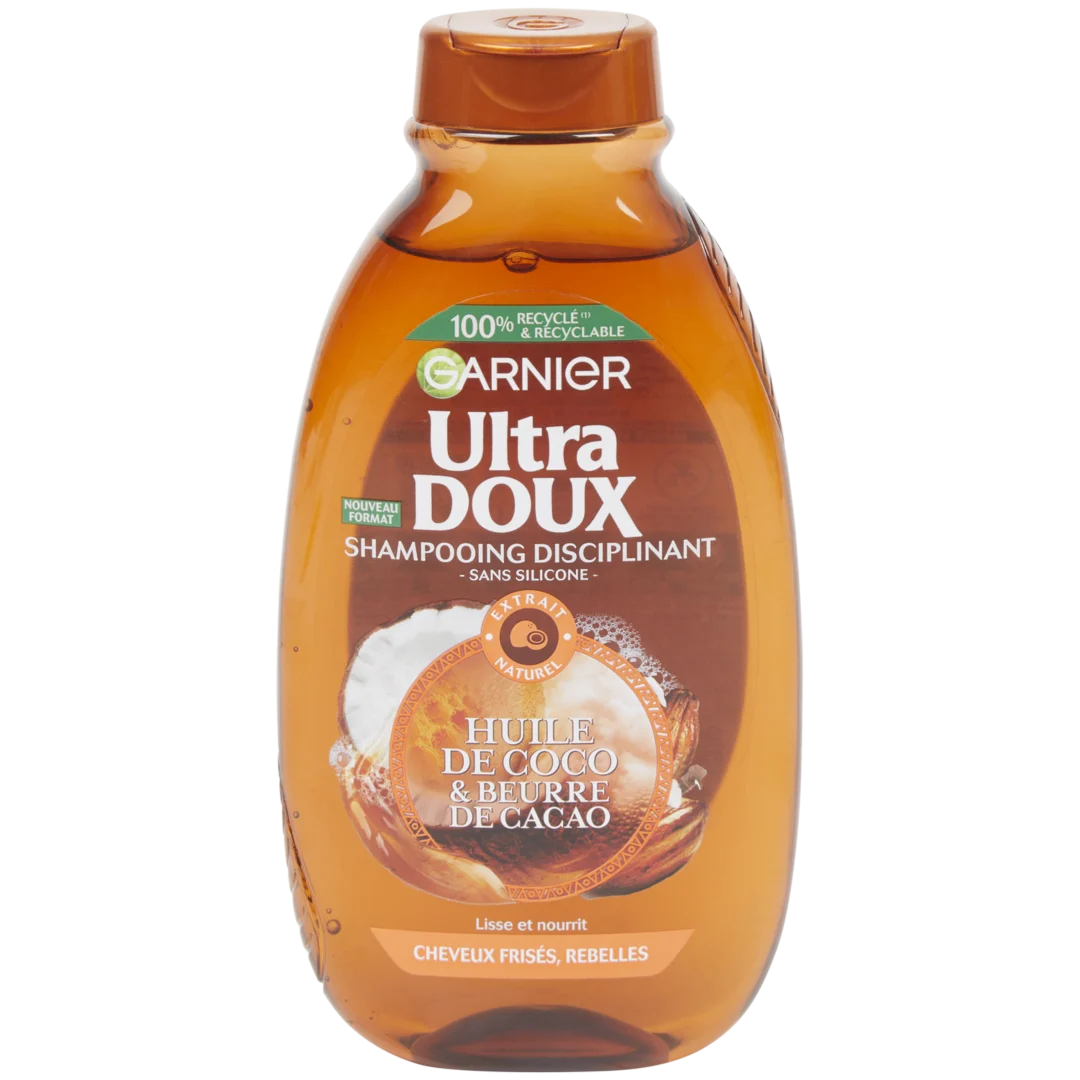 Shampoing Garnier Ultra Doux Huile de coco et beurre de cacao 1