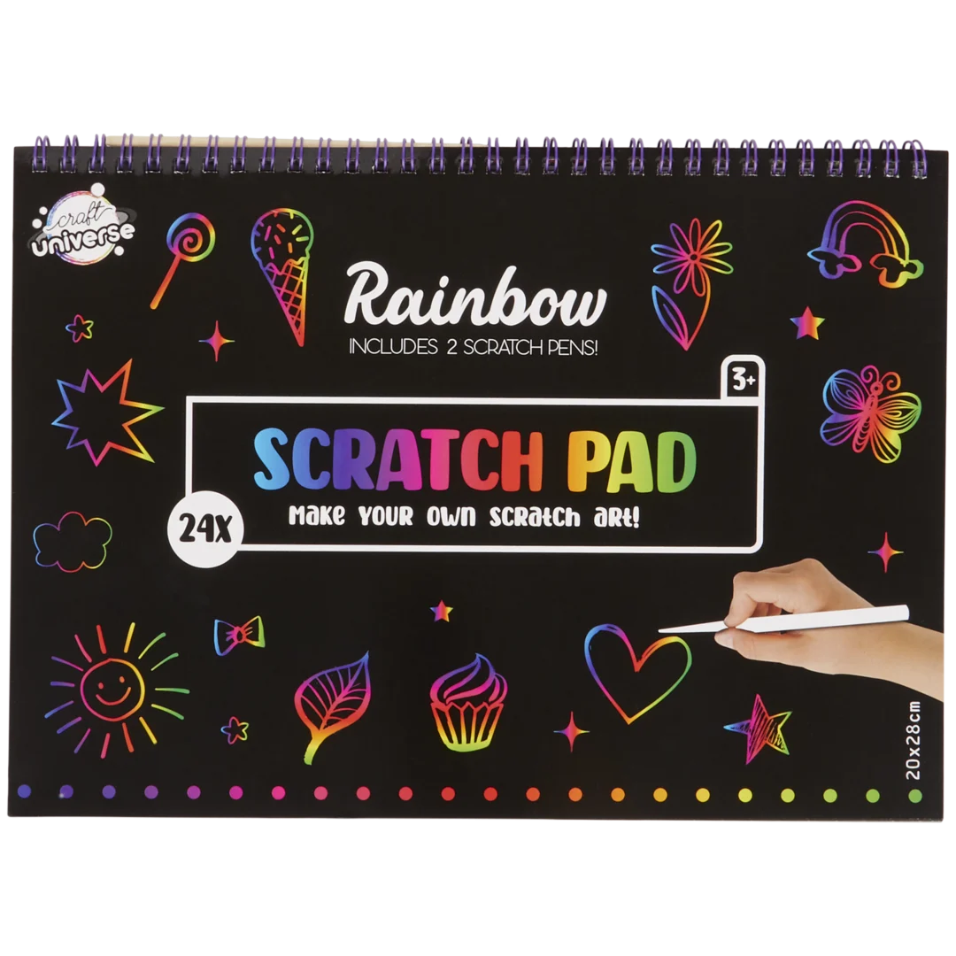 Caderno mágico de desenhos para raspar
