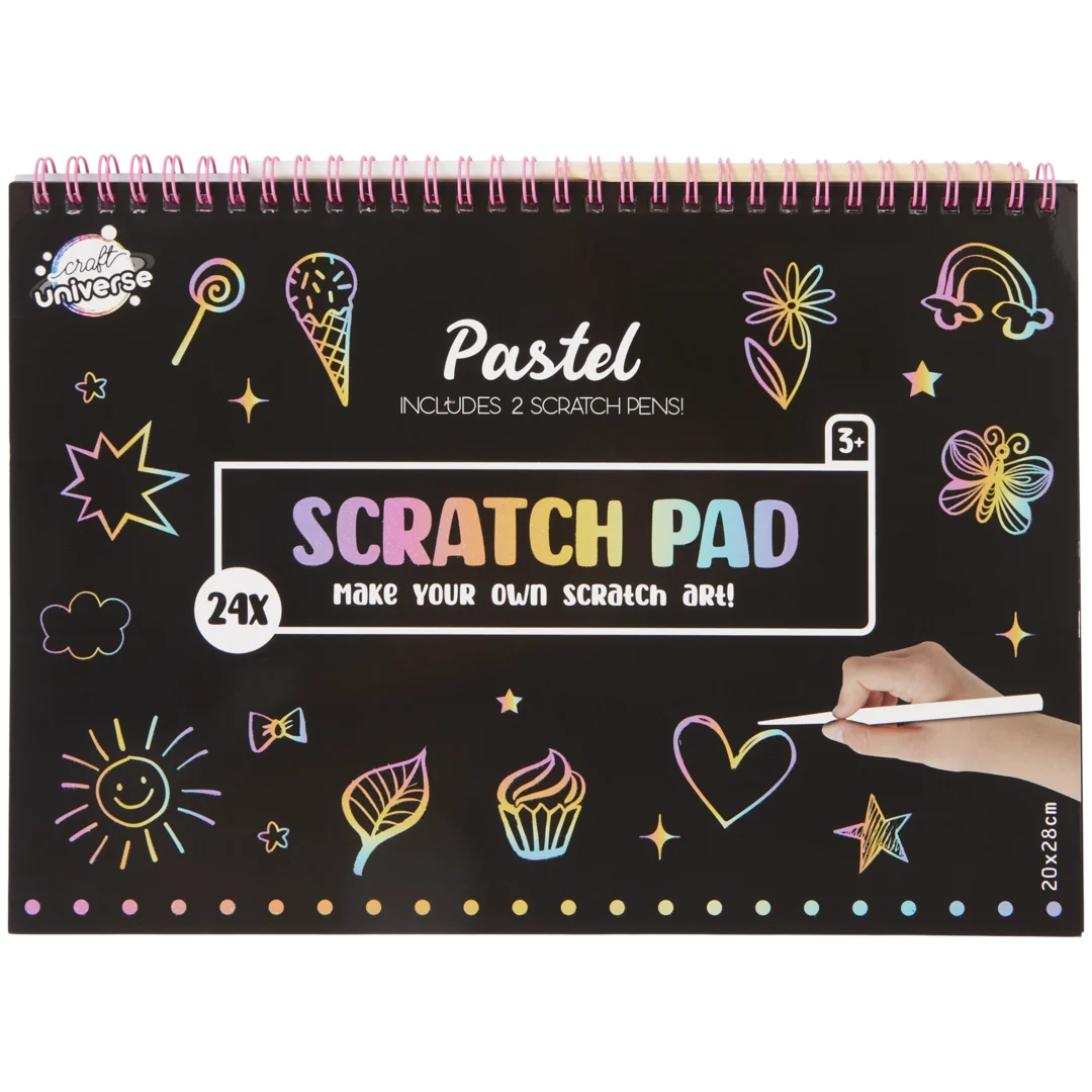 Caderno mágico de desenhos para raspar