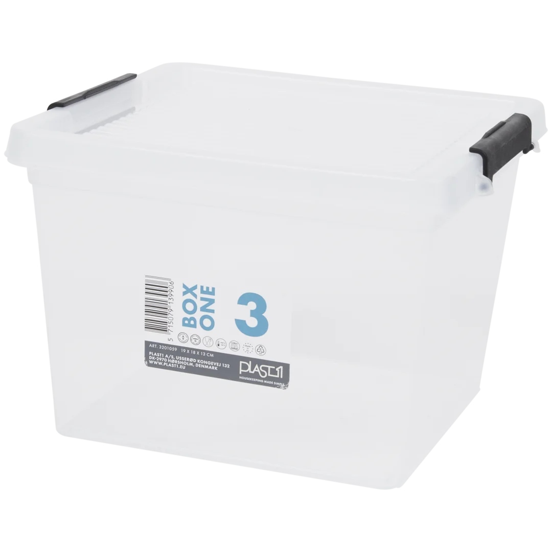 Caixa de arrumação com tampa Plast1 1