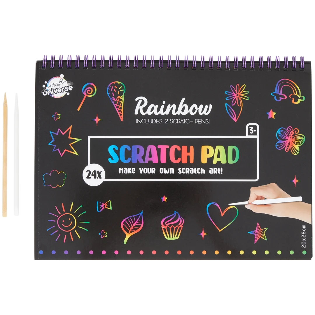 Caderno mágico de desenhos para raspar