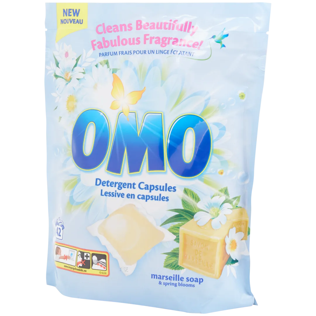 Capsules de lessive Omo Savon de Marseille et fleurs de printemps 1