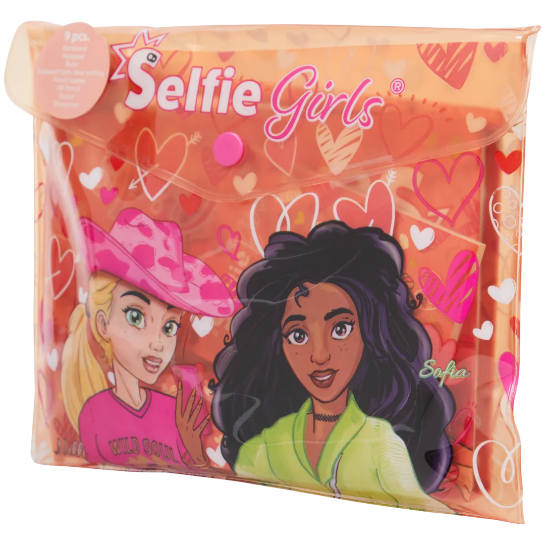 Conjunto de artigos de papelaria Selfie Girls 8