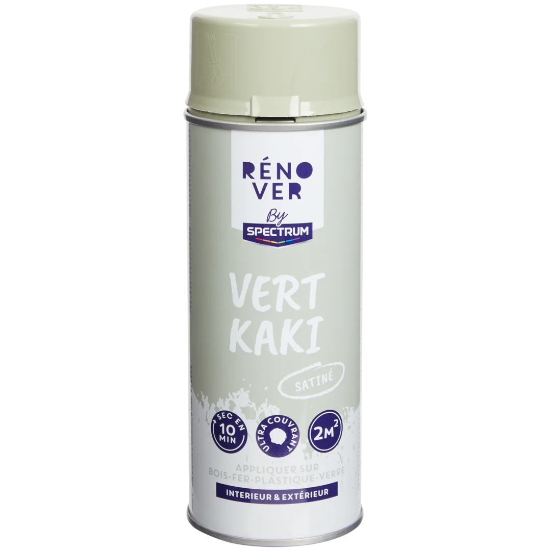 Peinture en aérosol brillant satiné Spectrum Rénover Kaki 1