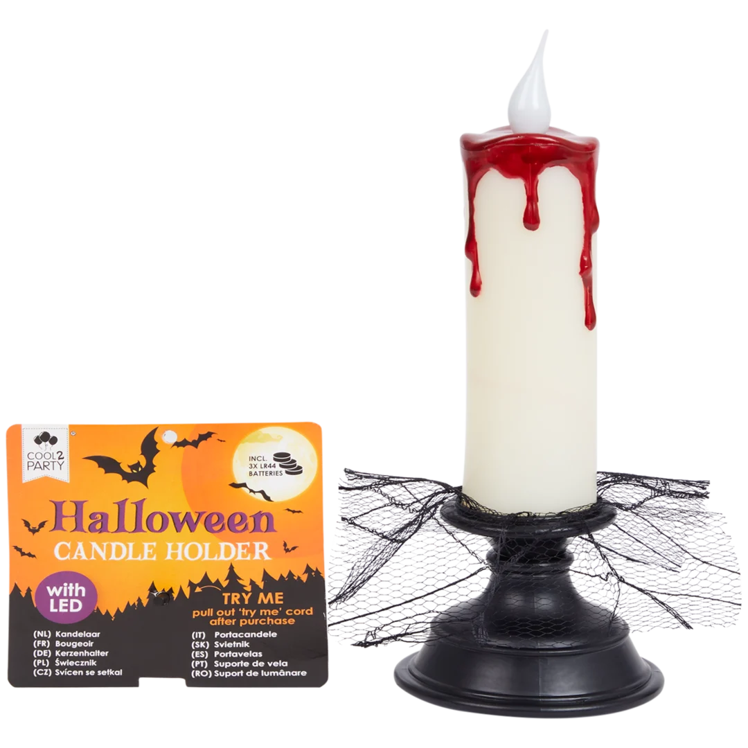 Castiçal de Halloween com vela LED