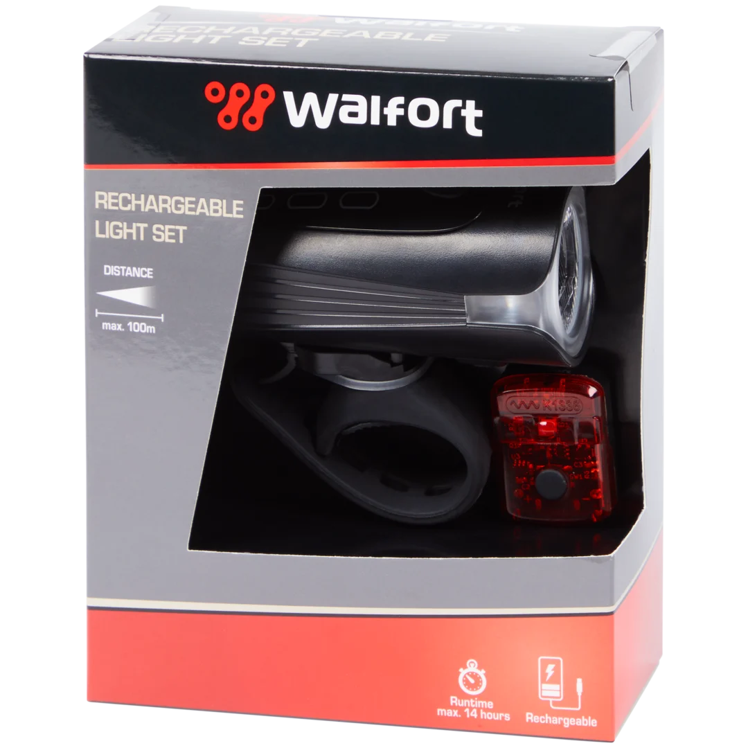 Kit de luces de bicicleta recargables Walfort
