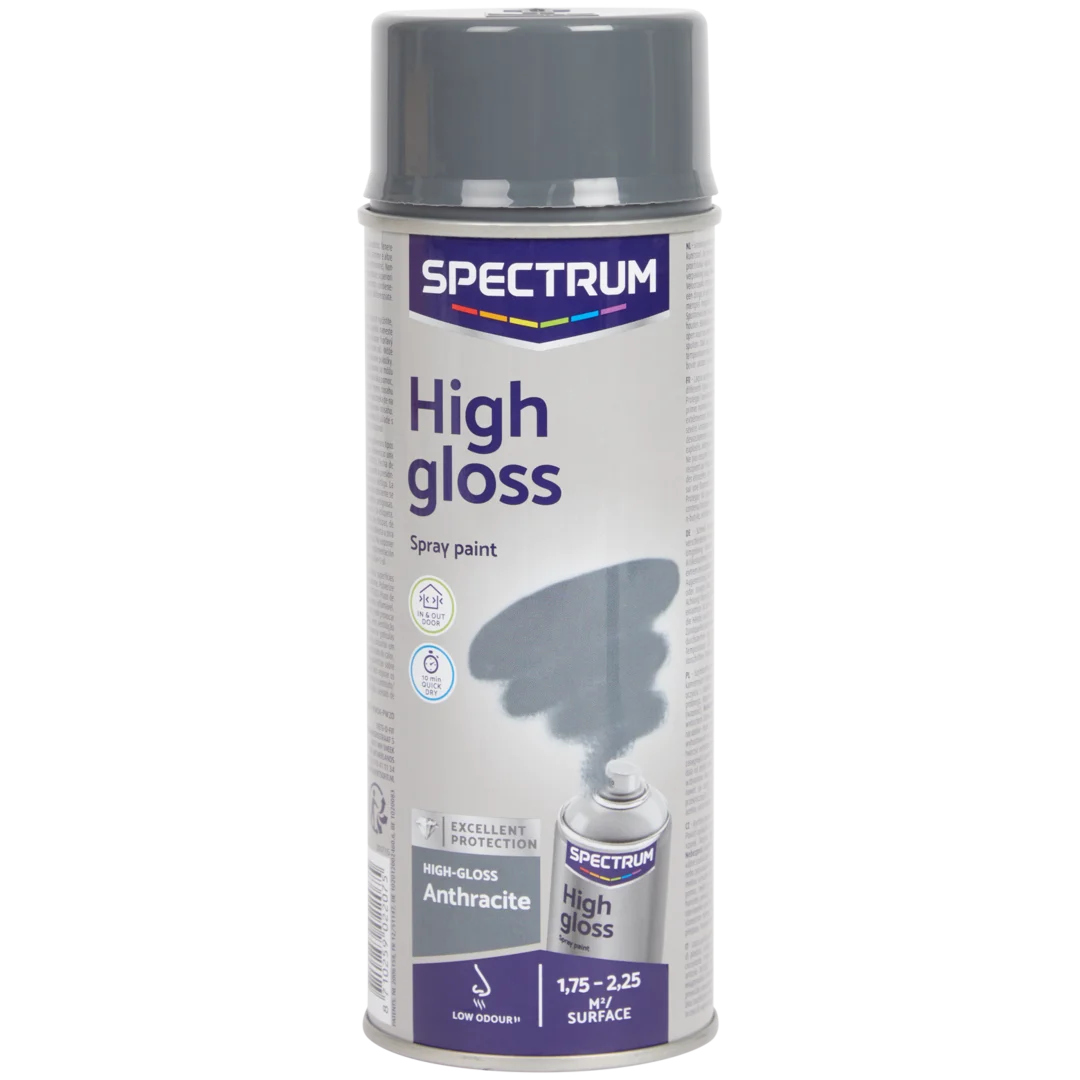 Spectrum hoogglans spuitverf antraciet 1