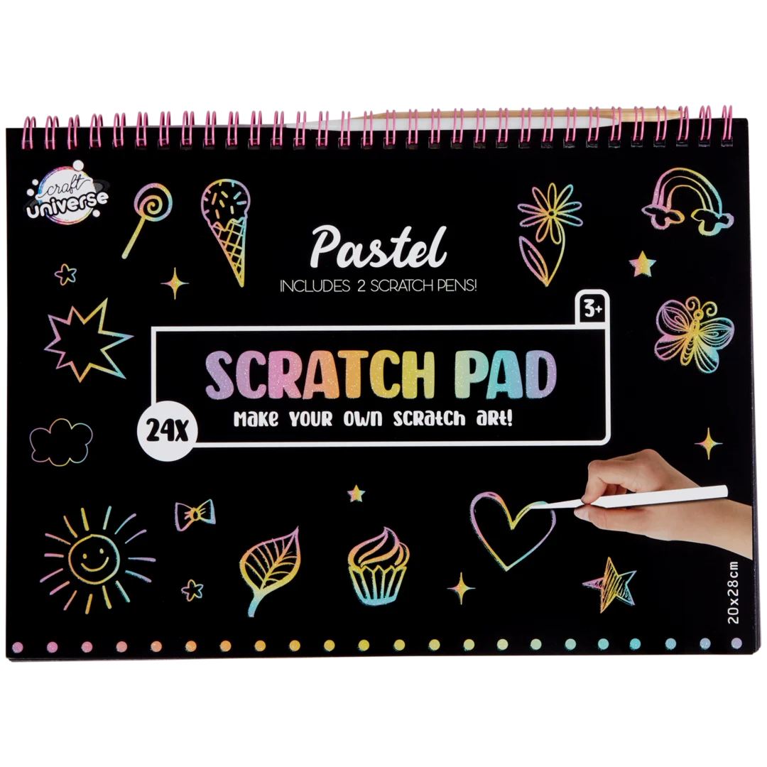 Caderno mágico de desenhos para raspar