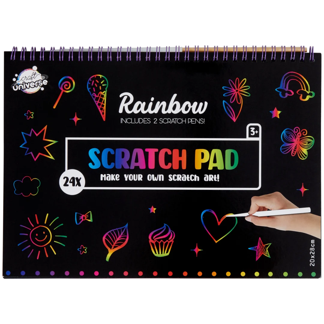 Caderno mágico de desenhos para raspar