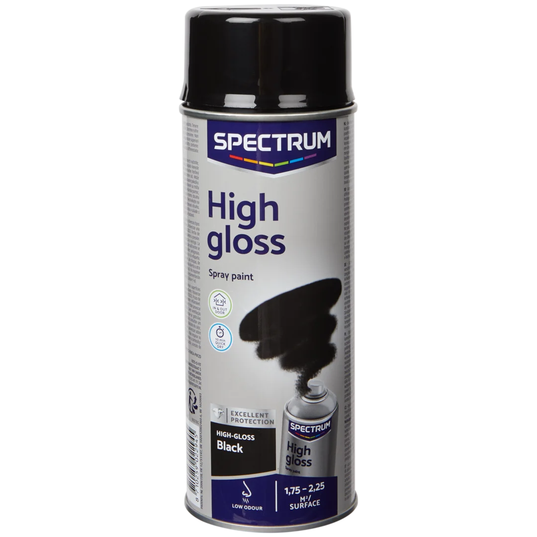Spectrum hoogglans spuitverf zwart