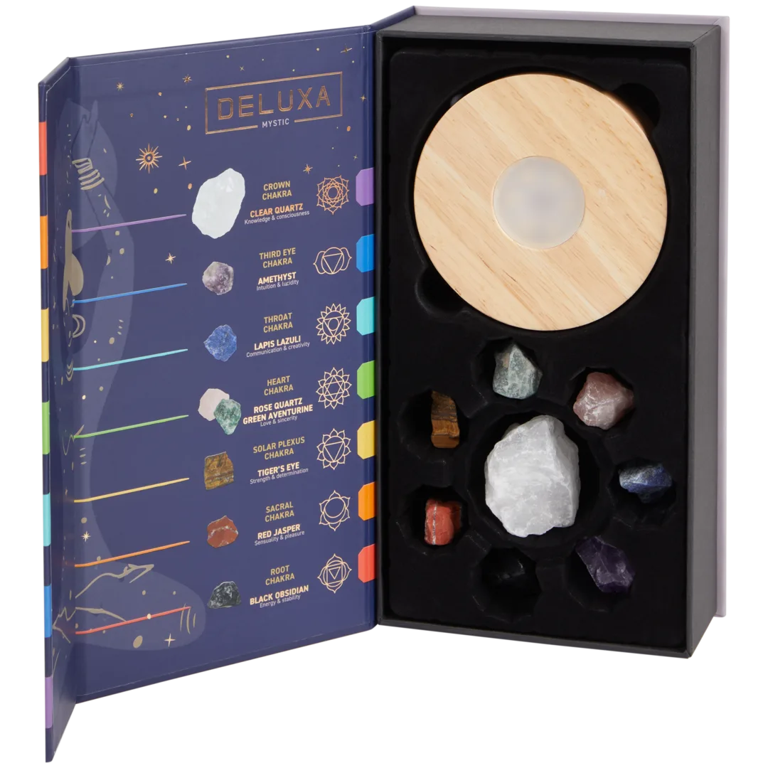 Deluxa chakralamp met 8 kristallen 5