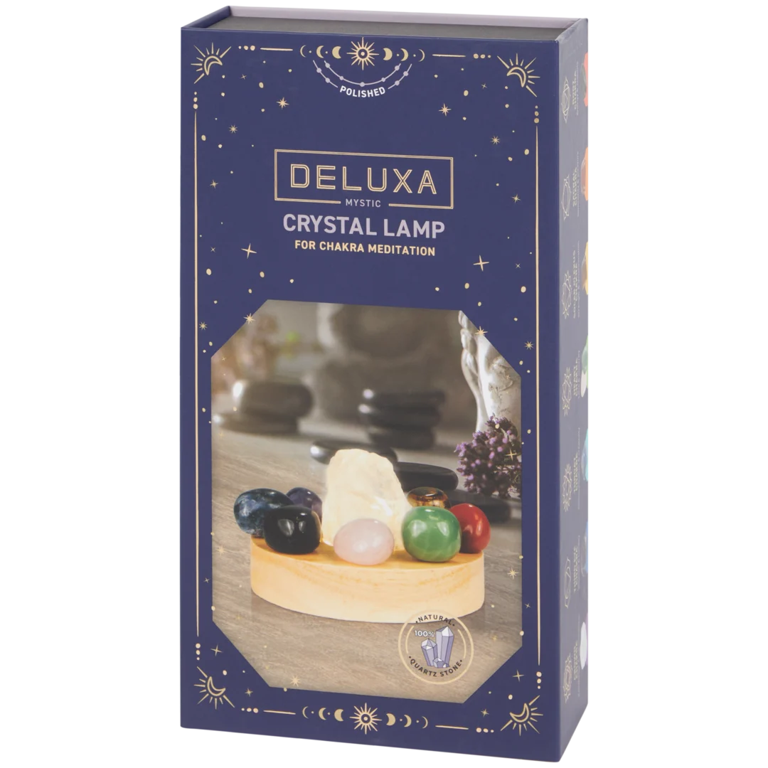 Deluxa chakralamp met 8 kristallen 1
