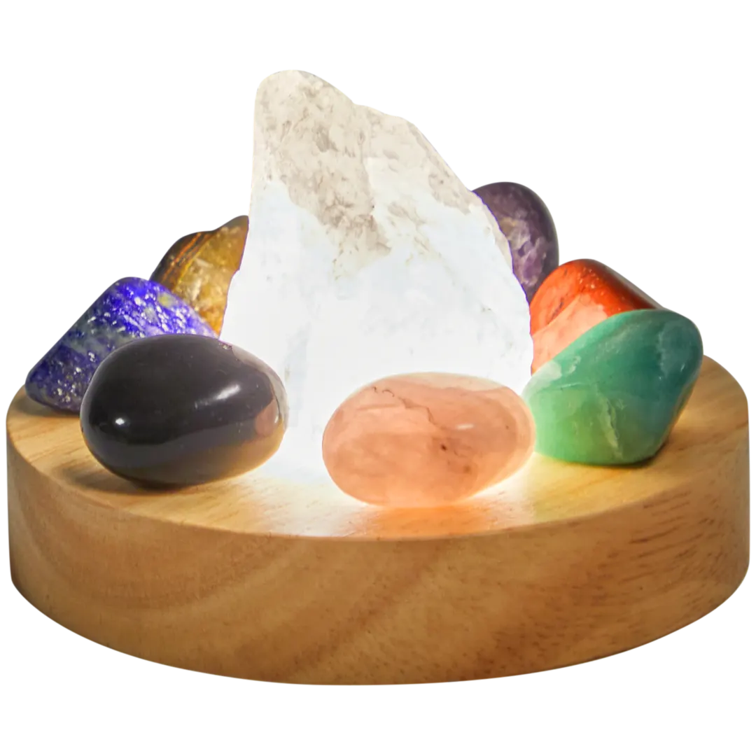 Deluxa chakralamp met 8 kristallen 3