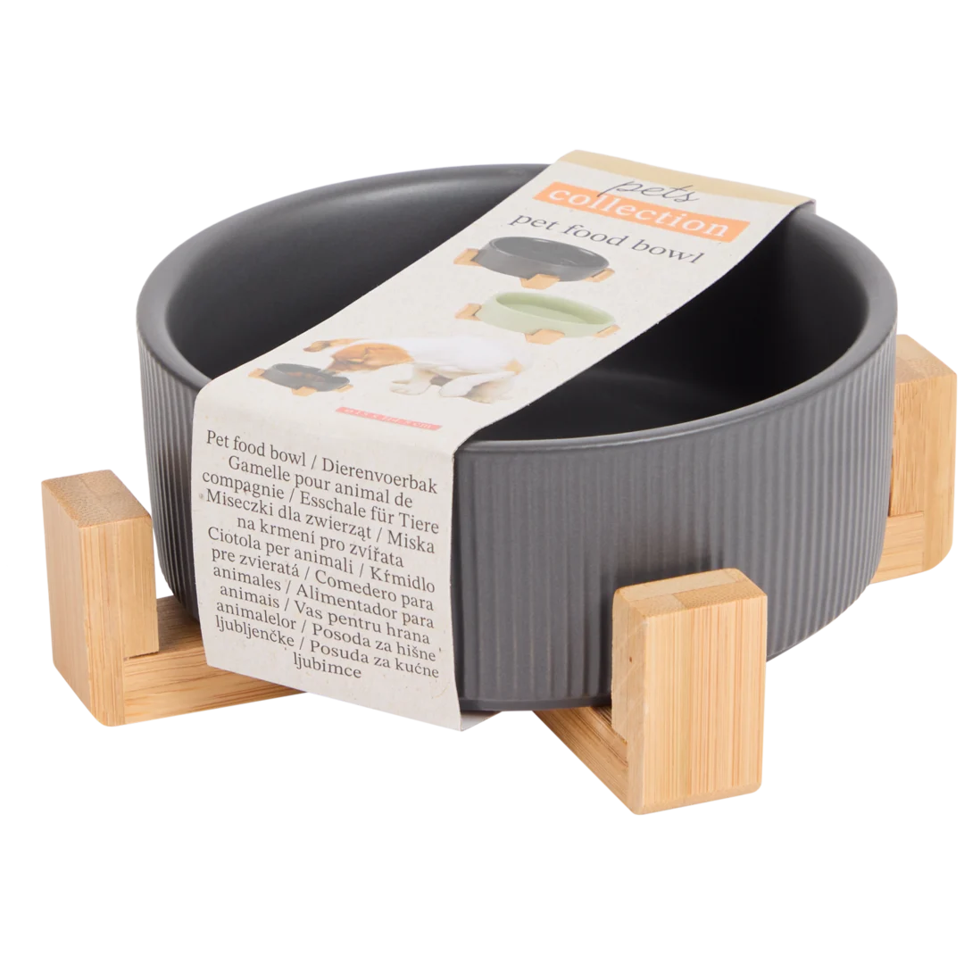 Voerbakje met bamboe standaard