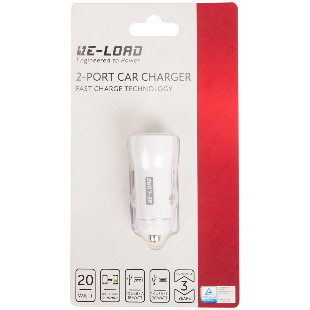 Caricabatterie USB doppio per auto Re-load a ricarica rapida 3