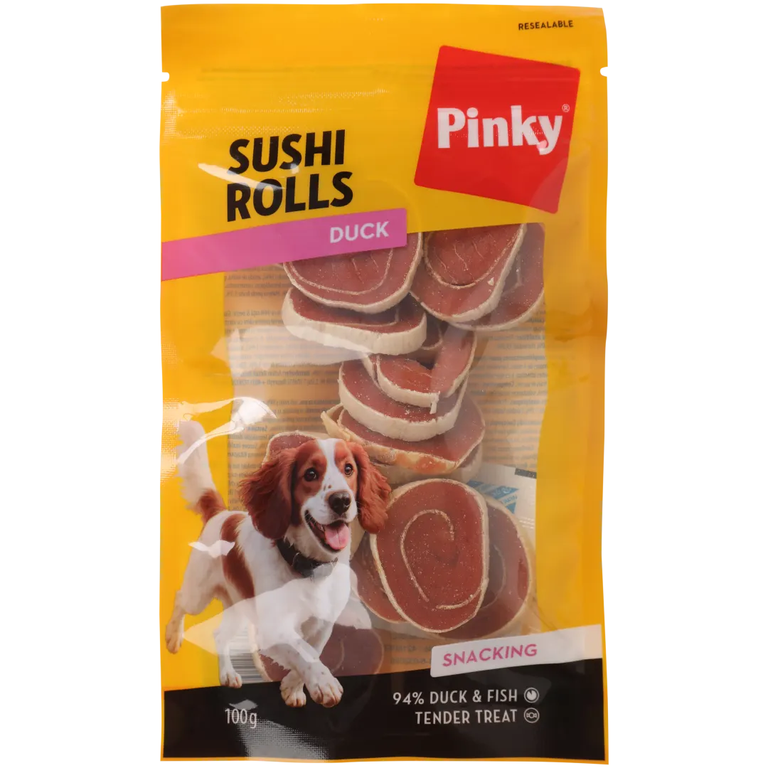 Gustări pentru câini Pinky Sushi rață