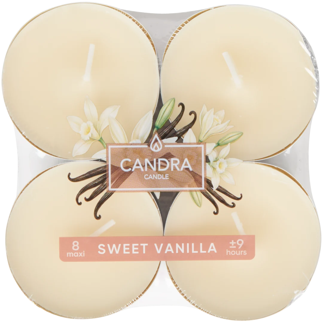 Velas de té aromáticas grandes Candra vainilla