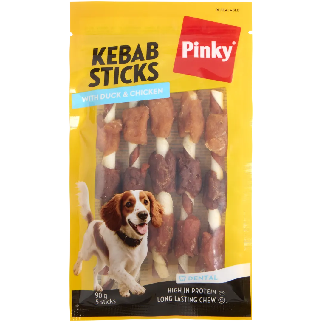 Bâtonnets à mâcher kebab pour chien Pinky