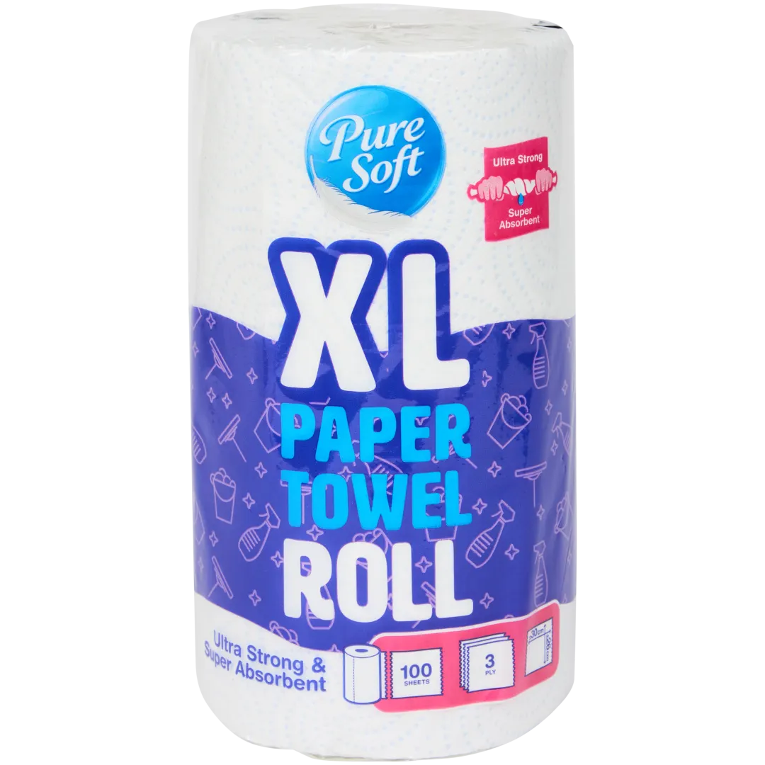 Rolo de papel XL Pure Soft Ultra forte e super absorvente