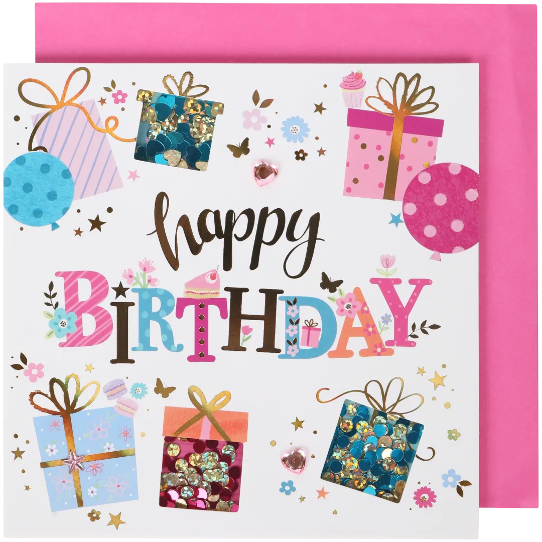 Biglietto di auguri con coriandoli