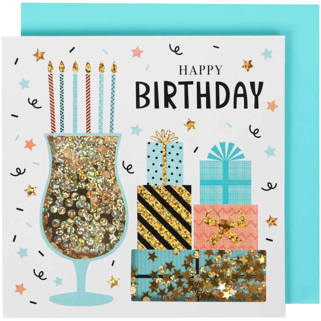 Biglietto di auguri con coriandoli