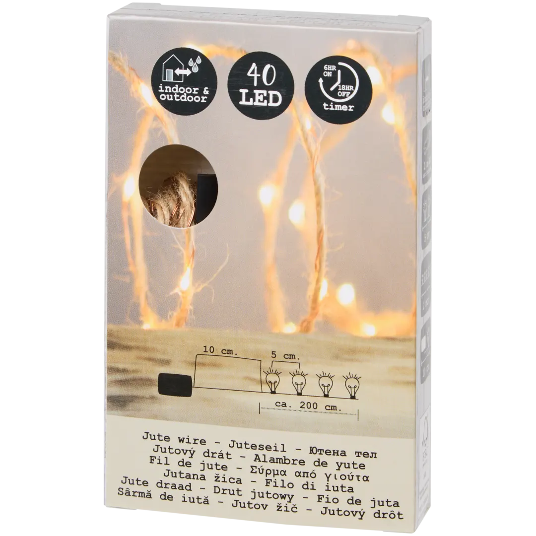 Kabel of jute touw met ledverlichting
