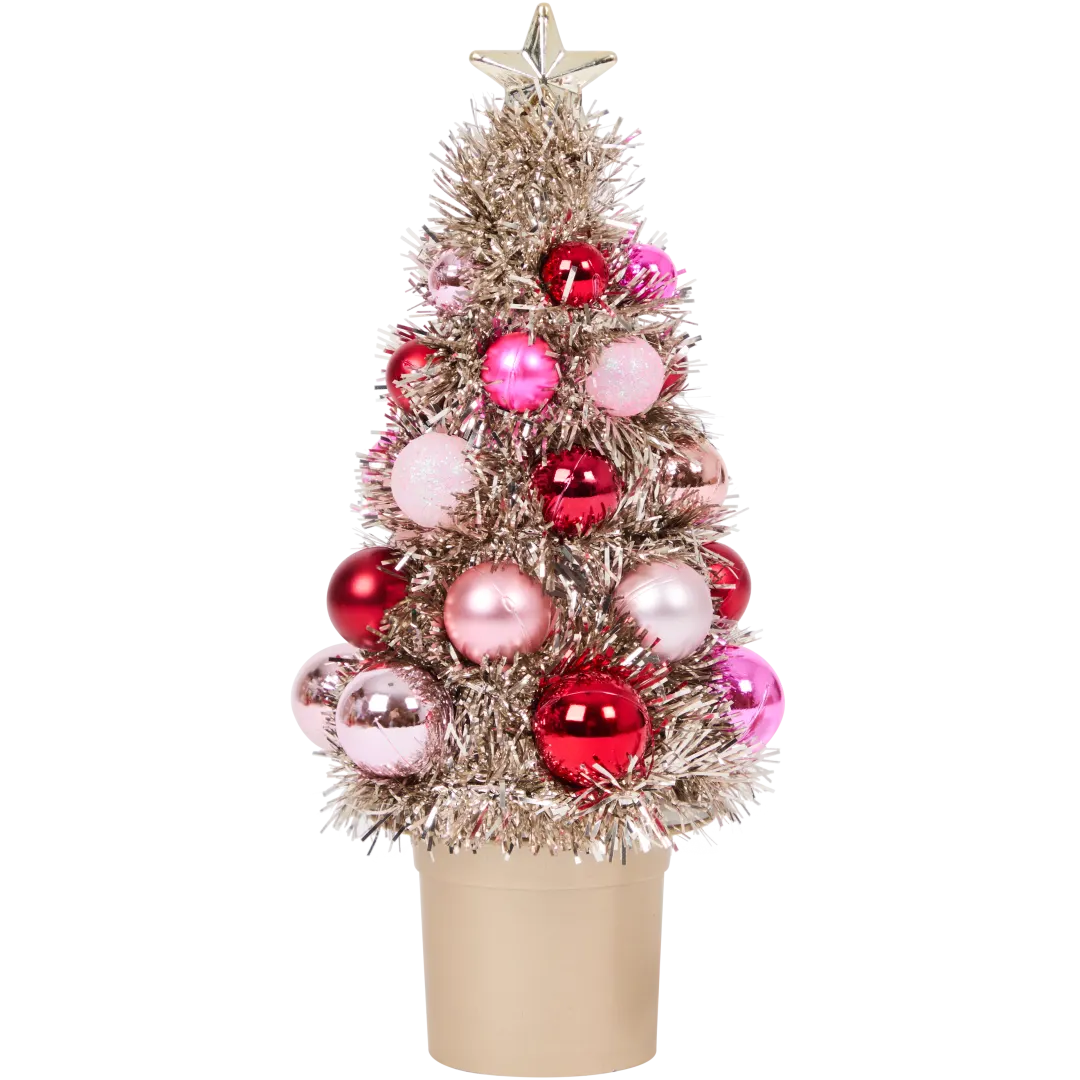 Mini-kunstkerstboom met ballen 4