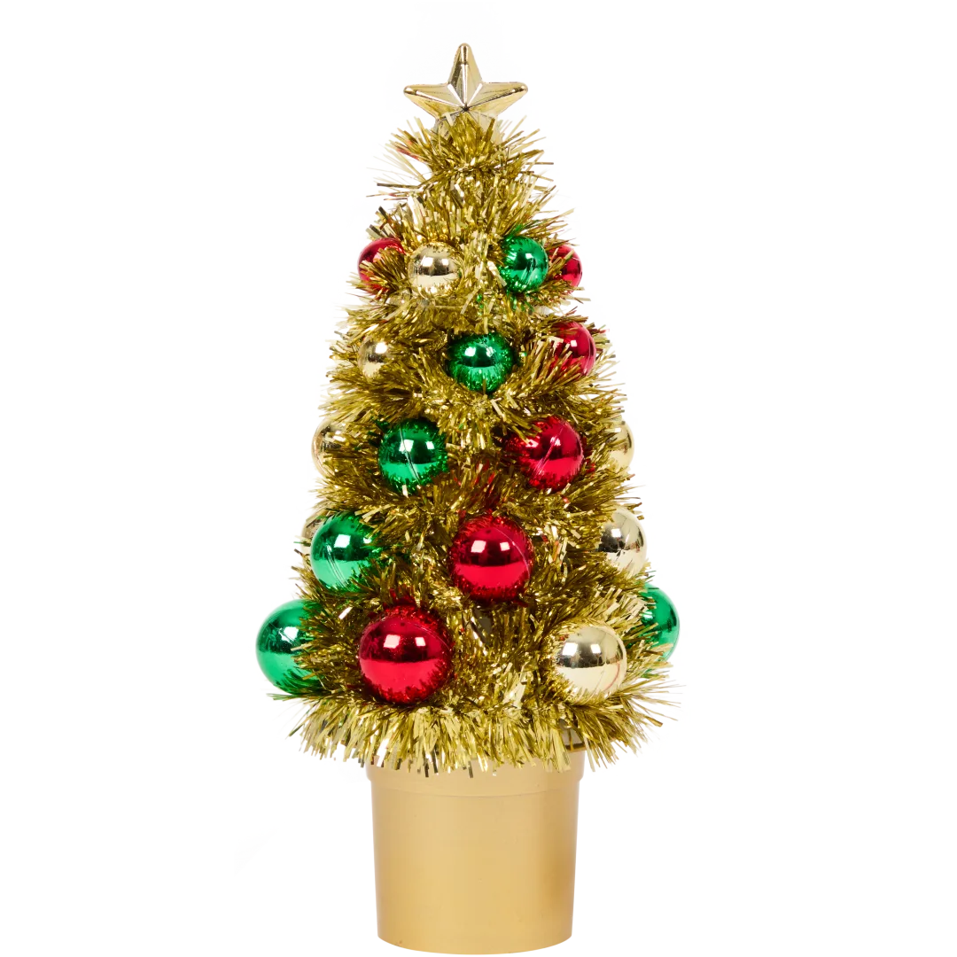 Mini-kunstkerstboom met ballen 1