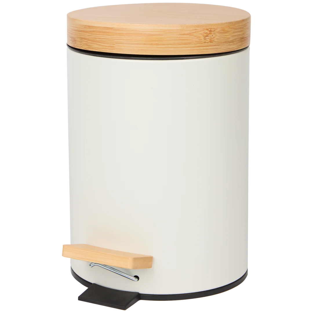 Kosz z pedałem z bambusa