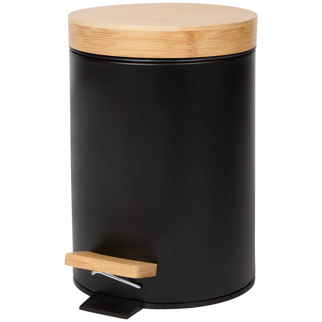 Kosz z pedałem z bambusa