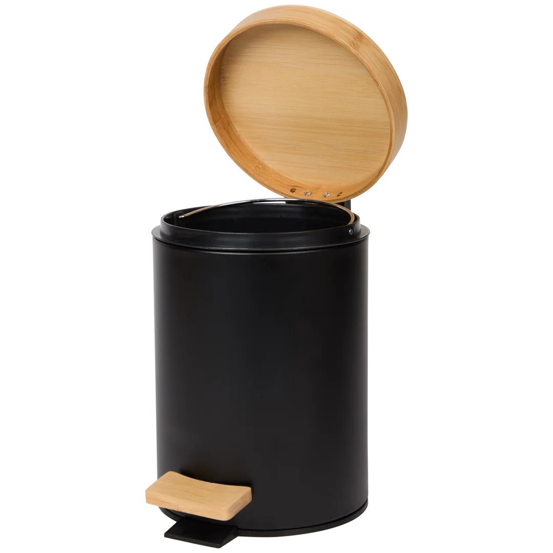 Kosz z pedałem z bambusa