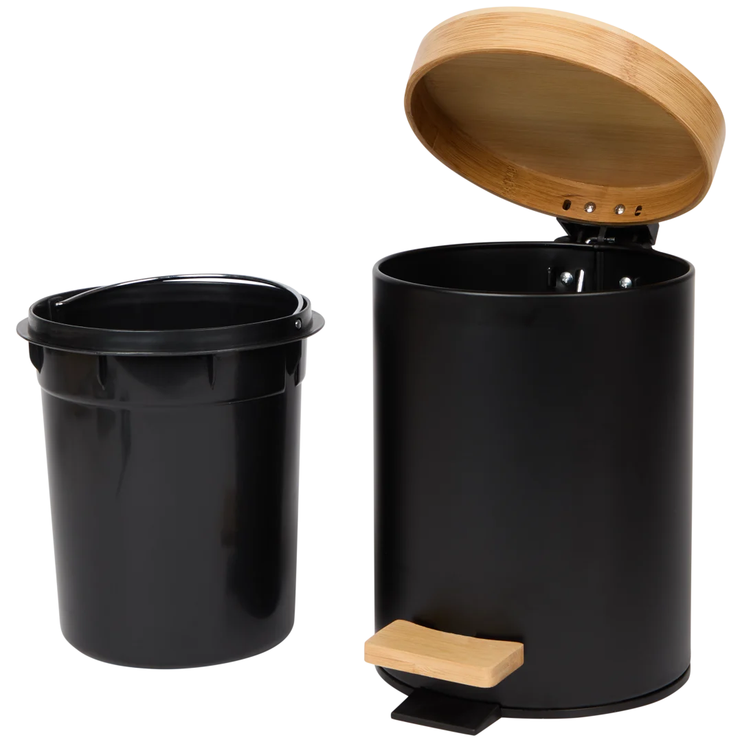 Kosz z pedałem z bambusa