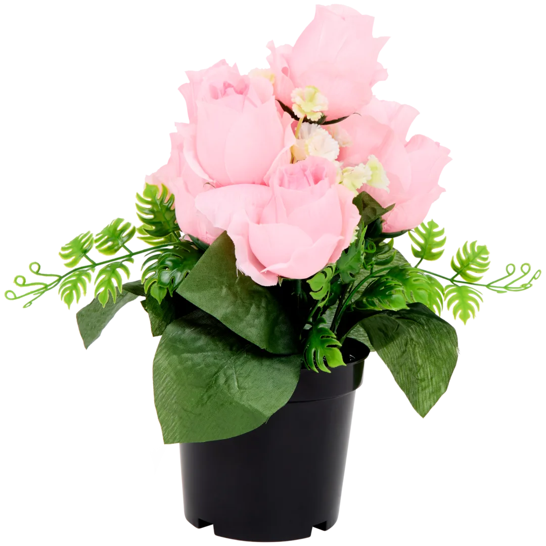 Rose artificiali in vaso 3