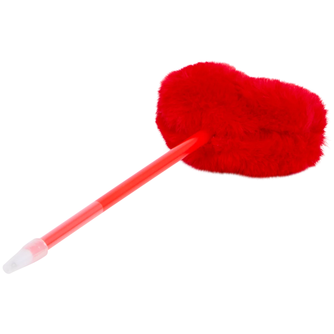 Stylo à bille avec pompon cœur 3