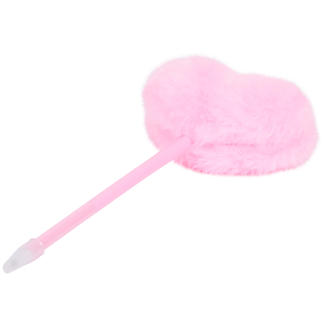 Stylo à bille avec pompon cœur 1