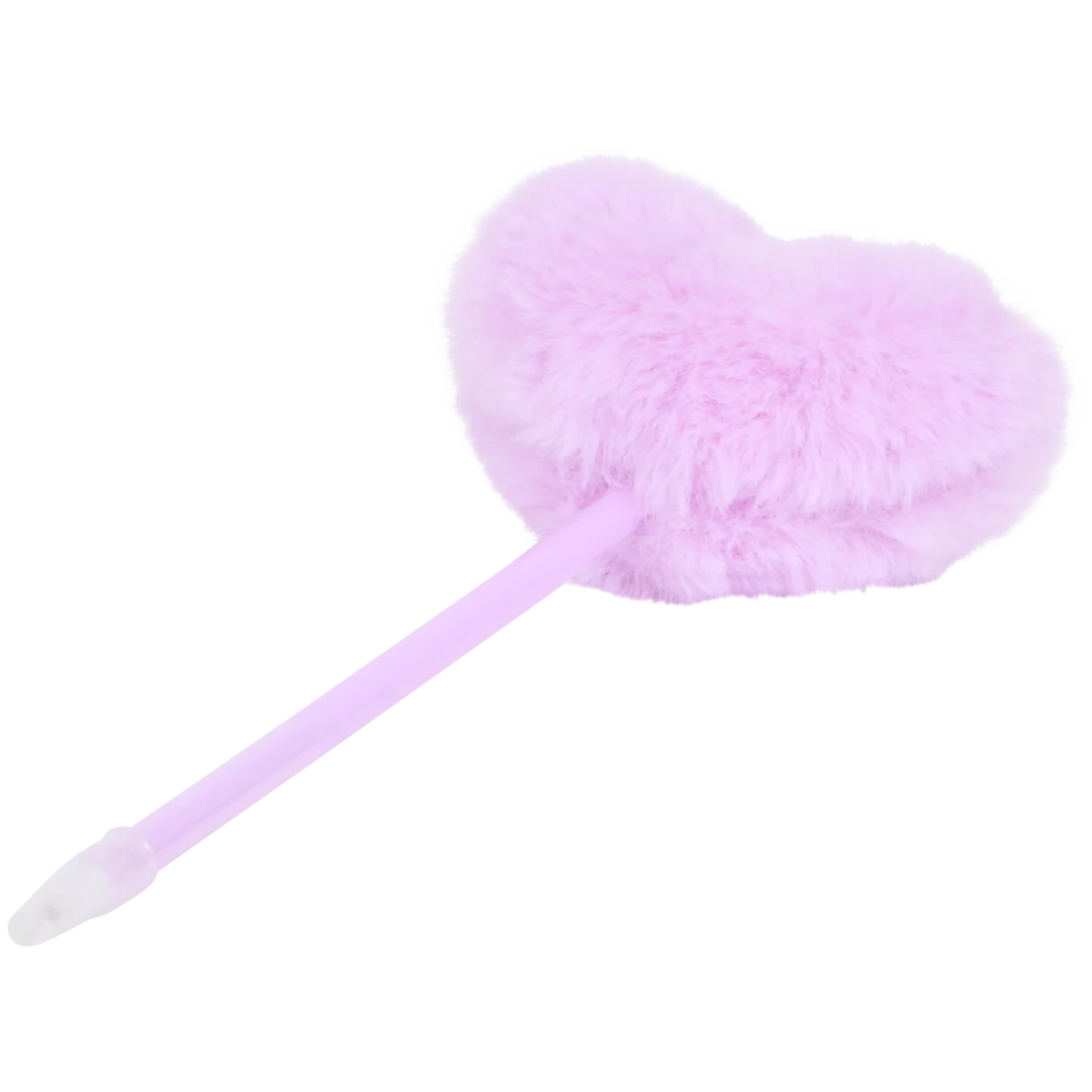 Stylo à bille avec pompon cœur 2